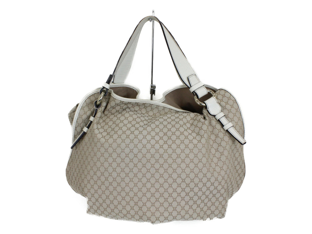 Celine Mothers Bag Leather Tote Beige Ivory Handbag White Tan White